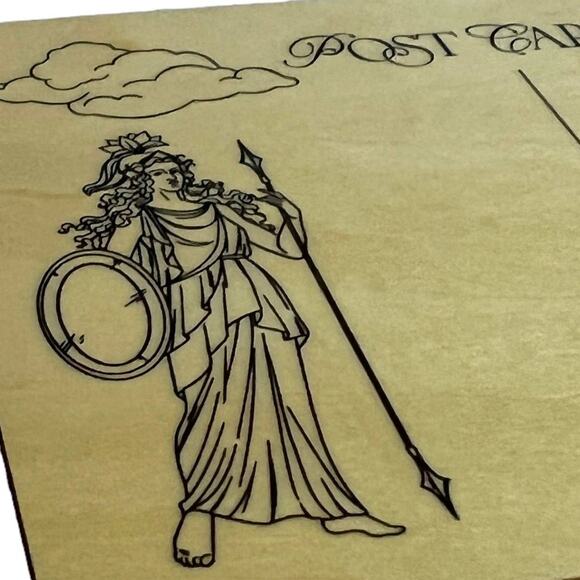 FairyLoot Mount Olympus Wooden Postcard - May 2023 "Feuding Gods" - Picture 5 of 6